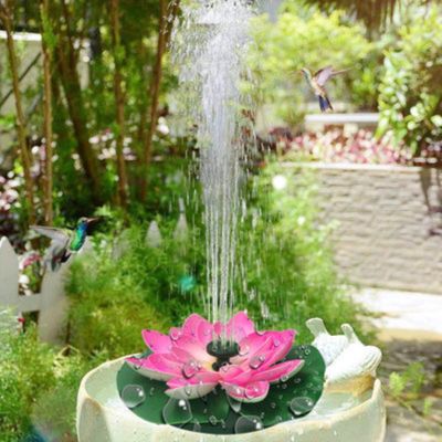 Bird Bath Garden Decor Outdoor Mini Solar Water Fountain Pool Pond Waterfall Lotus Solar Waterscape Fish Tank Garden Decoration