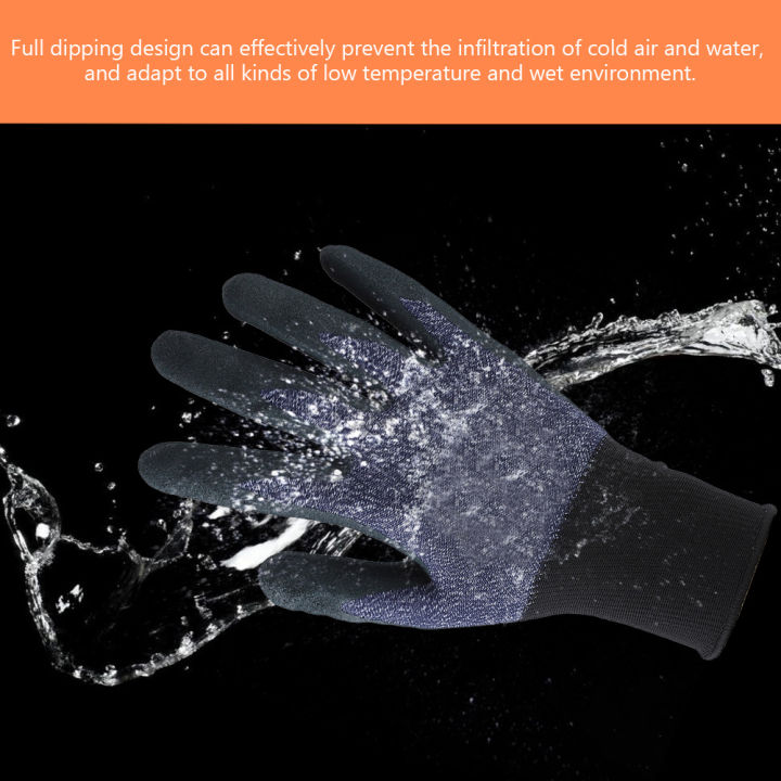 เทคโนโลยีกันน้ำถุงมือถุงมือทำงานแบบจุ่มสองชั้นใส่สบายสำหรับอุตสาหกรรม