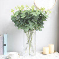 +20Pcs Eucalyptus Leaves nch Artificial Silk Leaf Fake Grass Plants For Home Vase Decor. Wedding Christmas Party Flower Wreaths ！