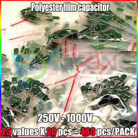 460Pcs 250V-1000V 23ค่า X 20PCS-47nf Mylar ฟิล์ม Capacitor Assorted High Pack Capacitor อุปกรณ์เสริม