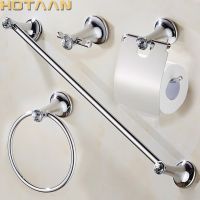 ✵❉ Stainless Steel Chrome Plated Wall Mount Bath Hardware Sets Towel Bar Robe hook Paper Holder Bathroom Accessories Set Dropship