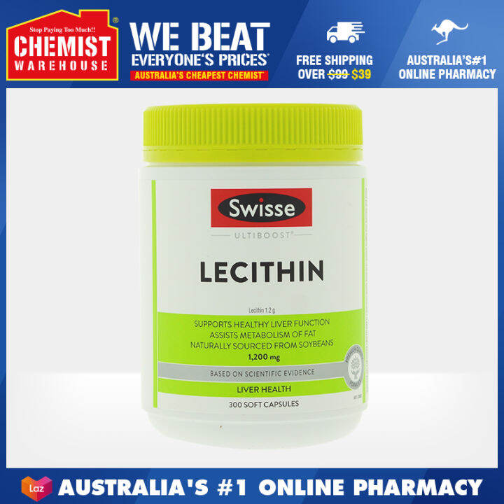 Swisse Lecithin 1200mg 300 Capsules Supports Healthy Liver Function