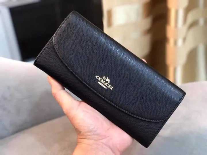 Coach F52628 Pop Slim Envelope Wallet in Crossgrain Leather with Removable  Pouch - Black Women's Long Wallet | Lazada PH