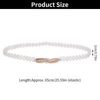 CACTU Elegant Pearl Waist Belt Clothing Supplies Elastic Buckle Pearl Chain Women Accessories Fashion Female Dress Decoration Dress Strap