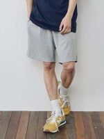 [FLMNT] One-tuck Sweat Shorts - Melange Gray