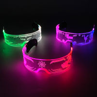 Cool Luminous สีสัน LED Light Up แว่นตาเรืองแสง Neon Light กระพริบแว่นตาสำหรับไนท์คลับ DJ Dance Party Decor