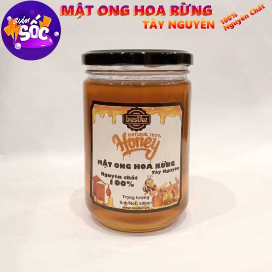 Giảm sốc 1 hũ mật ong nguyên chất hoa rừng tây nguyên hũ thủy tinh 500ml - ảnh sản phẩm 1