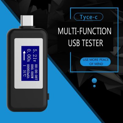 Type-C มิเตอร์ USB เครื่องทดสอบ อเนกประสงค์ เครื่องวัดโวลต์มิเตอร์ แบบ USB คู่ หน้าจอแสดง เครื่องวัดแรงดันไฟฟ้า กระแสไฟ