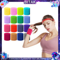 Bitak ผ้าฝ้ายที่มีสีสัน Unisex กีฬา Sweatband สายรัดข้อมือป้องกันข้อมือวิ่งแบดมินตันบาสเกตบอลรั้งผ้าเหงื่อ Band