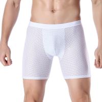 【CW】 Mens Silk Mesh Breathable Shorts Man Underpants Trunks Gym Leg Flat Boxers U Convex