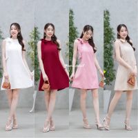 Maya-Fashion เสื้อผ้าผู้หญิง MiniDress  ชุดไปงานแต่ง สีขาว แดง ชมพู ครีม พร้อมส่ง