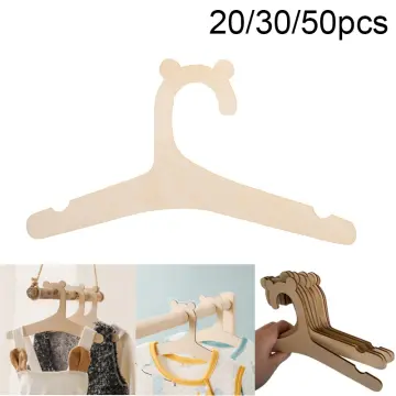 50 Pack Solid Finish Wooden Trousers/Skirt Hangers With Anti-Rust