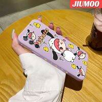 JIUMOO เคสสำหรับ OPPO A55 5G A74 5G เคสลายการ์ตูนน่ารัก Pochacco สแควร์ของเหลวแบบดั้งเดิมเคสโทรศัพท์คลุมทั้งหมดเลนส์เคสตัวปกป้องกล้องถ่ายรูปเคสฝาหลังนุ่ม