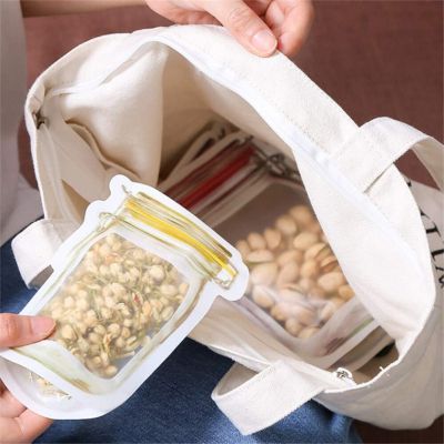 Reusable Jar Bottles Nuts Cookies Zipper Seal Food Storage Bags Snacks Kitchen Freezer Organizer Portable Travel Ziplock Food Storage Dispensers