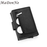 2021 Rfid Card Holder Men Wallets Money Bags 2021 Slim Thin Leather Metal Magic Smart Wallet Male Coin Purse Small Black Walet