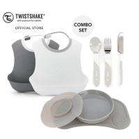 Twistshake เซ็ทสุดคุ้ม Tableware Collection | Click-Mat &amp; Plate + Cutlery + Bibs ชุดจานและแผ่นดูดกันลื่น + ชุดช้อนส้อม + ผ้ากันเปื้อน