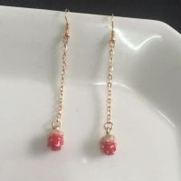 ea042 Korean Version Fashion Simple Bohemian Alloy Tassel Chain Strawberry Fruit Earrings Women 39;s Jewelry Accessories