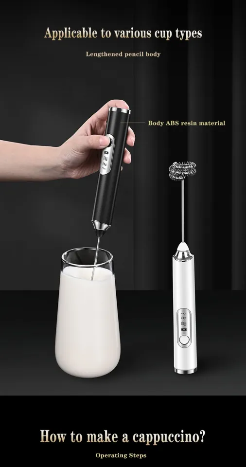 Dropship Milk Frother Handheld, Drink Mixer Small Handheld Milk Frother  Electric Stick Blender For Latte, Coffee, Cappuccino, And Hot Chocolate,  Stainless Steel Double Spring Whisk Head (BLACK) to Sell Online at a