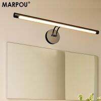 MARPOU โคมไฟแบ็คดรอปเป่าลม Led Morden ขนาด25ซม. 40ซม. 55ซม. สีดำโคมไฟอุตสาหกรรมผนังอะลูมิเนียมอุปกรณ์ติดตั้งน้ำหนักเบากระจกห้องน้ำติดไฟ LED โมเดิร์น