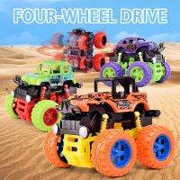 Monster Trucks Pull Back Vehicles Cars Rotation 4 Wheels Drive Durable Friction Powered Push and Go Birthday Toys for Kids