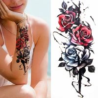 hot！【DT】▲○  1pc Temporary Tattoos Fake Stickers Arm Sleeves Big Colorful Washable