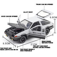 124โตโยต้า AE86อัลลอยรถรุ่นเริ่มต้น D ตกแต่งจำลองของเล่นสำหรับของขวัญเด็กขนาดใหญ่ที่มีแสงดึงกลับ