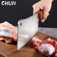 5mm Thickened Stainless Steel Cleaver Kitchen Solid Wood Handle Chef Sharp Bone Powerful Cleaver Chopper Butcher