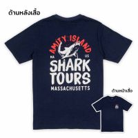 Universal Studios Men Jaws Shark Tours T-Shirt - เสื้อผู้ชายยูนิเวอร์แซล สตูดิโอ ลายจอว์สฉลาม UG7U