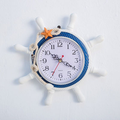 ZSHENG นาฬิกาแขวนผนังเมดิเตอร์เรเนียนทำจากไม้ของตกแต่งบ้านนาฬิกาแขวนผนังของขวัญสุดสร้างสรรค์