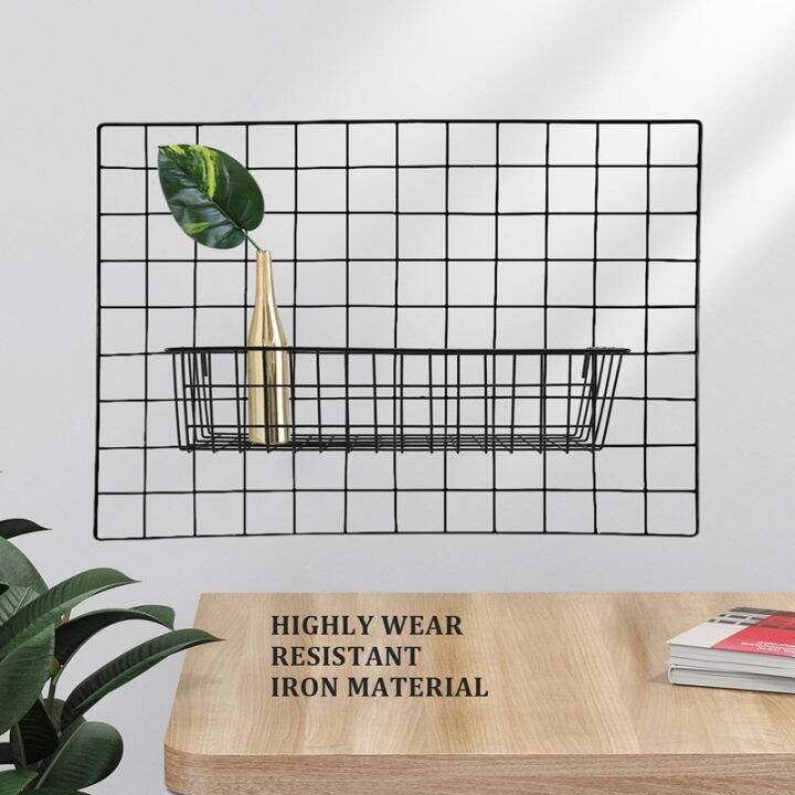 3-pieces-hanging-basket-straight-shelf-flower-pot-display-holder-for-wire-wall-grid-panel-bread-basket-iron-rack