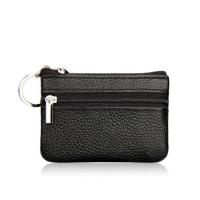 Women Men Leather Coin Purse Wallet Clutch Key Holder Zipper Small Change Soft Bag Mini Bag Black Red Beige