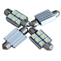 ไฟประตูการอ่านรูปทรงกลม LED สีขาวสำหรับข้อผิดพลาดรถฟรี Canbus 5050 6SMD 36มม.