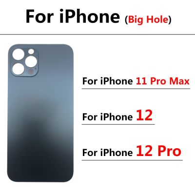 Big Hole Back Glass Battery Cover Replacement Parts For Iphone 12 11 Pro Max Rear Door Housing Case With logo