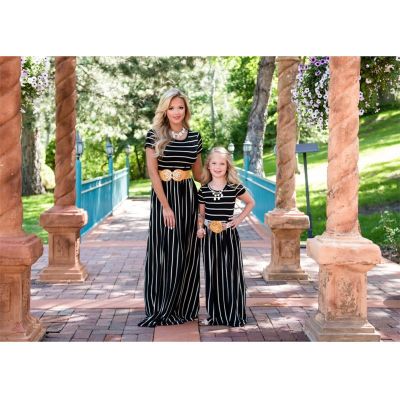 【YF】 2019 new Mommy and Me Family Matching Floral Dress Mother Daughter Sundress Mom Girls Long Dresses