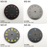 28.5Mm Watch Dial Green Blue Luminous Watch Face Fit Miyota 8215 821A Mingzhu 2813 Movement Modified Watch Parts Accessories