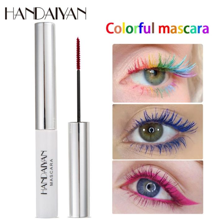 handaiyan-ที่มีสีสันขนตามาสคาร่าแต่งหน้ากันน้ำต่อขนตาดัดผมยืดสีขาวสีเขียวขนตามาสคาร่าเครื่องสำอาง