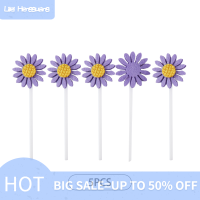 Lilei 5pcs Sunflower Happy Birthday cake toppers Cupcake toppers ธงอาบน้ำเด็ก