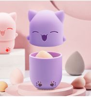 Separate Capsule Makeup Egg Silicone Sponge Container Blender Holder Powder Puff Drying Case Makeup Carrying Case