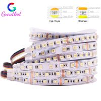 1ม.-5ม. 5050 RGBCCT แถบไฟ LED 5 In 1ไฟ RGBW RGBWW สว่าง RGBCW 2700K - 6500K เทปสีขาว PCB DC12/24V