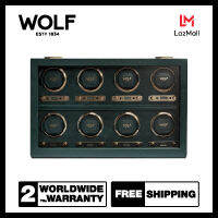 กล่องหมุน กล่องนาฬิกา WOLF1834 รุ่น BRITISH RACING 8 PIECE WATCH WINDER (GREEN)