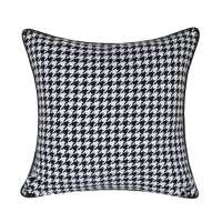 Modern Black White Houndstooth Jacquard Home Throw Cushion Cover Decorative Square Pillow Case 45 x 45 cm Sell by pieces