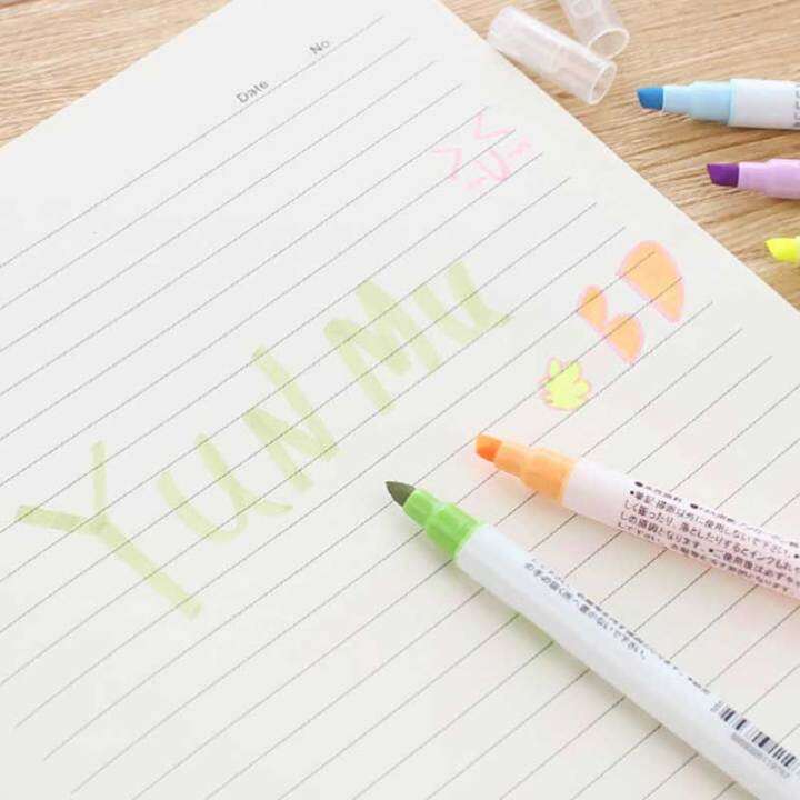 12-colorsset-cute-japanese-stationery-milk-liner-double-headed-fluorescent-pen-milkliner-highlighter-pen-drawing-marker-pens