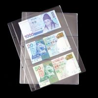 ❁❒ PVC Album Pages 3 Pockets Money Bill Note Currency Holder PVC Collection 180x80mm Albums Folders