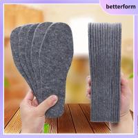 BETTERFORM 5 Pairs เก็บความอบอุ่น ผ้าขนสัตว์รู้สึกพื้นรองเท้าระบายความร้อน ผ้าสักหลาดขนสัตว์ ระบายอากาศได้ระบายอากาศ แผ่นรองรองเท้า นุ่มนุ่มๆ เป็นมิตรกับผิว พื้นรองเท้าอุ่นหนา ฤดูหนาวในฤดูหนาว