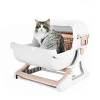 Cat little boxesห้องน้ำแมวกึ่งอัตโนมัติ ใช้กับ ทรายแมวเต้าหู้ ทรายแมวภูเขาไฟ กระบะไม่ดำ ยับยั้งแบคทีเรียได้# P014