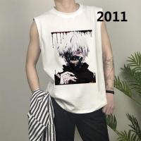 Tokyo Ghoul sleeveless cartoon t-shirt เสื้อยืด เสื้อปาดไหล่ short fashion student Unisex Wild ทั้งชายและหญิงสวมใส่