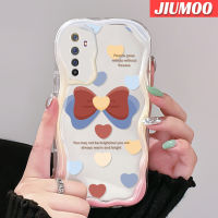 เคส JIUMOO สำหรับ Realme 6 Pro 6S Narzo เคสเนื้อครีมรูปทรงโบว์ผูกนิ่มกันกระแทกเคสโทรศัพท์โปร่งใส TPU ซิลิกาแบบใสเจลป้องกันการตกหล่นฝาครอบป้องกันเลนส์กล้องถ่ายรูป