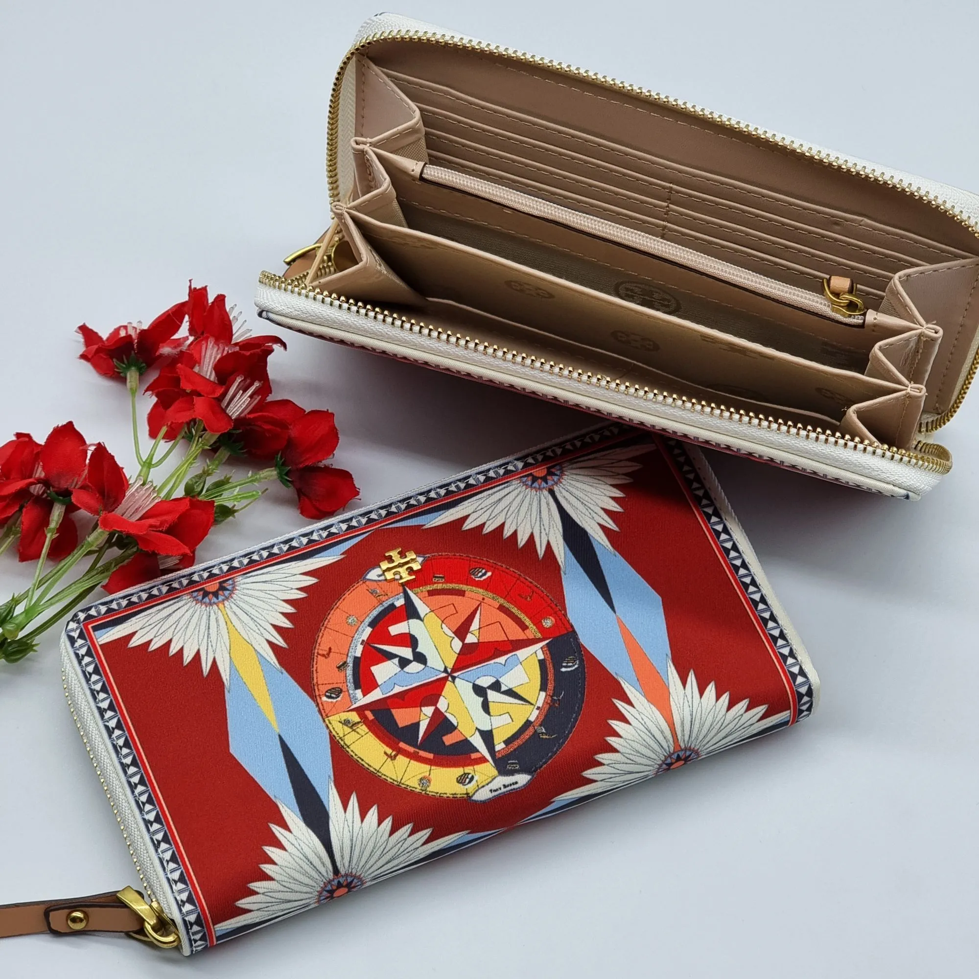 .Y . Zip Continental Ladies Nylon Long Wallet Traditional  Compass Rose Design - Multicolor | Lazada PH