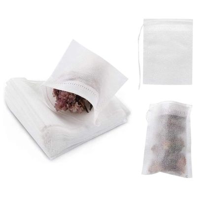 100pcs Tea Bags Empty Paper Tea Filter Bags Food Grade Disposable Infuser with Drawstring 8 x 10cm/5.5 x 7cm