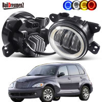 2 X Angel Eye Fog Light Assembly 30W Car LED DRL Fog Daytime Lamp 6000LM 12V For Chrysler PT Cruiser 2006 20070 2008 2009 2010